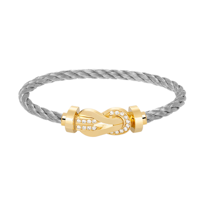 [Elite]CHANCE LARGE 8 FIGURE BUCKLE HALF DIAMOND BRACELET GOLD