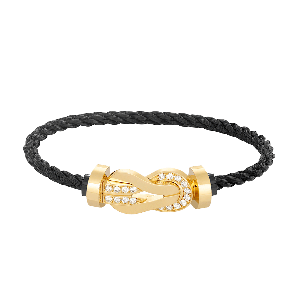 [Elite]CHANCE LARGE 8 FIGURE BUCKLE HALF DIAMOND BRACELET GOLD