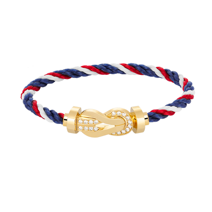 [Elite]CHANCE LARGE 8 FIGURE BUCKLE HALF DIAMOND BRACELET GOLD