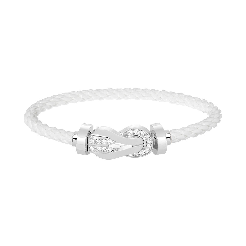 [Elite]CHANCE LARGE 8 FIGURE BUCKLE HALF DIAMOND BRACELET SILVER