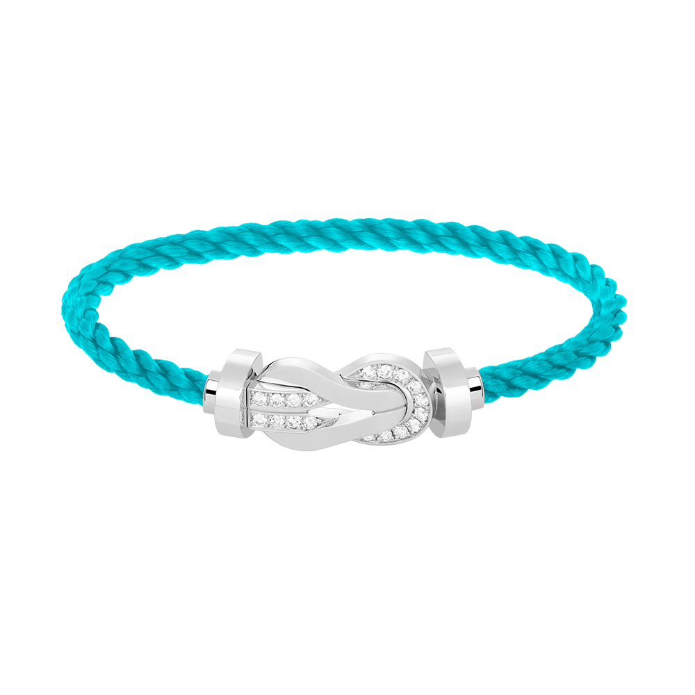 [Elite]CHANCE LARGE 8 FIGURE BUCKLE HALF DIAMOND BRACELET SILVER