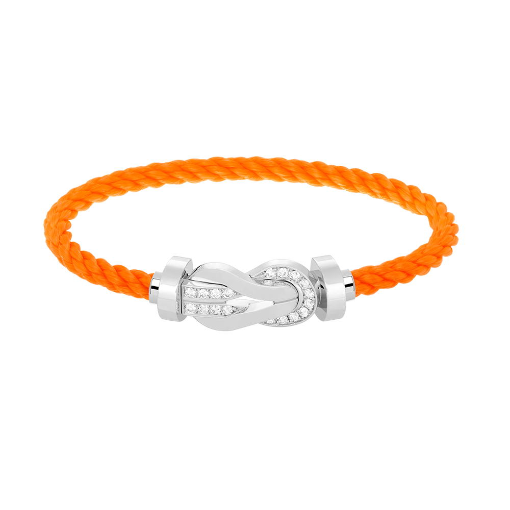 [Elite]CHANCE LARGE 8 FIGURE BUCKLE HALF DIAMOND BRACELET SILVER