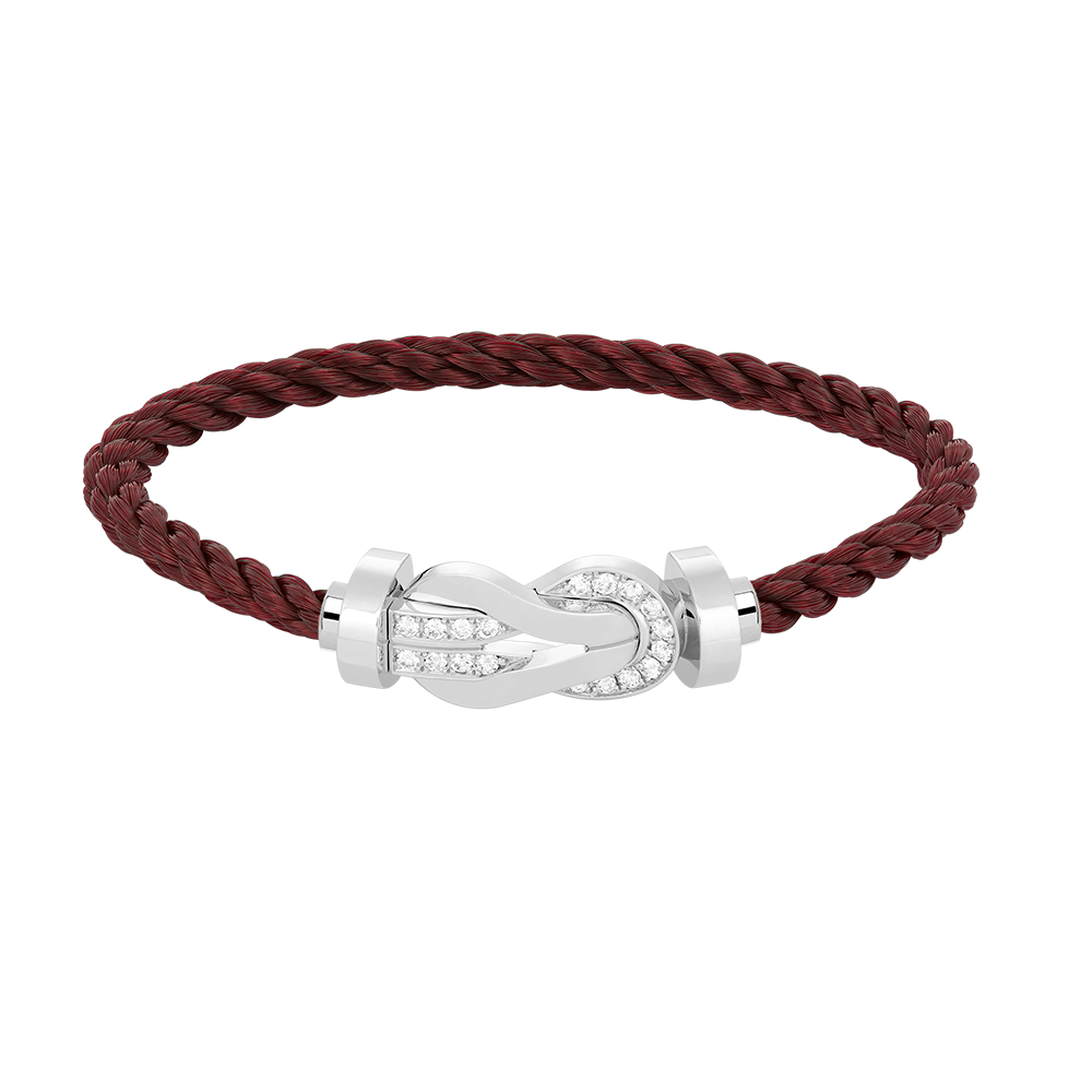 [Elite]CHANCE LARGE 8 FIGURE BUCKLE HALF DIAMOND BRACELET SILVER