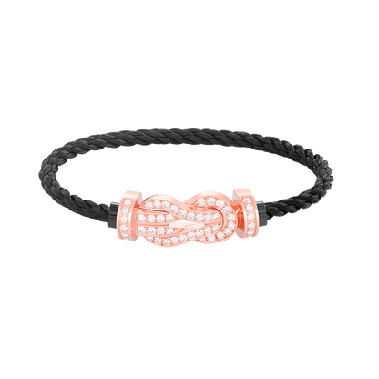 [Elite]CHANCE LARGE 8 FIGURE BUCKLE FULL DIAMOND BRACELET ROSE GOLD