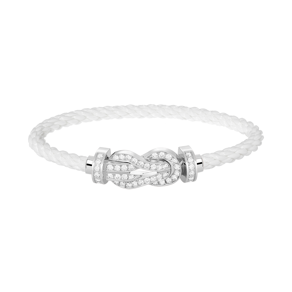 [Elite]CHANCE LARGE 8 FIGURE BUCKLE FULL DIAMOND BRACELET SILVER