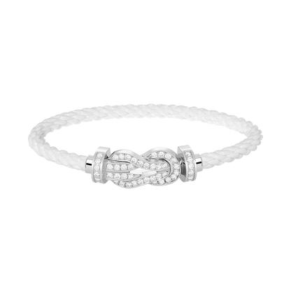 [Elite]CHANCE LARGE 8 FIGURE BUCKLE FULL DIAMOND BRACELET SILVER