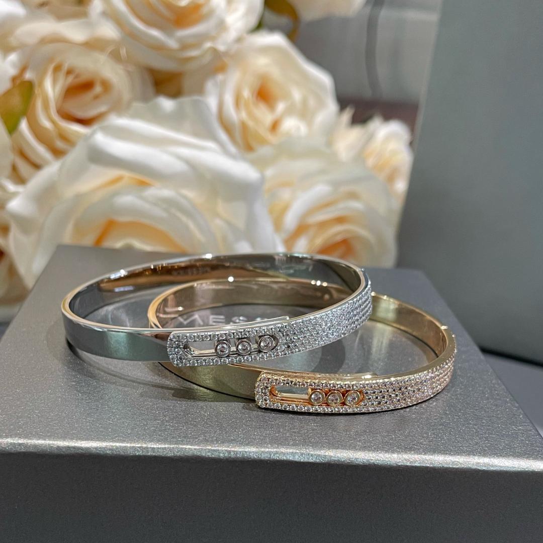 [Elite]Move Noa Rose Gold Pavé Diamond Bangle Bracelet