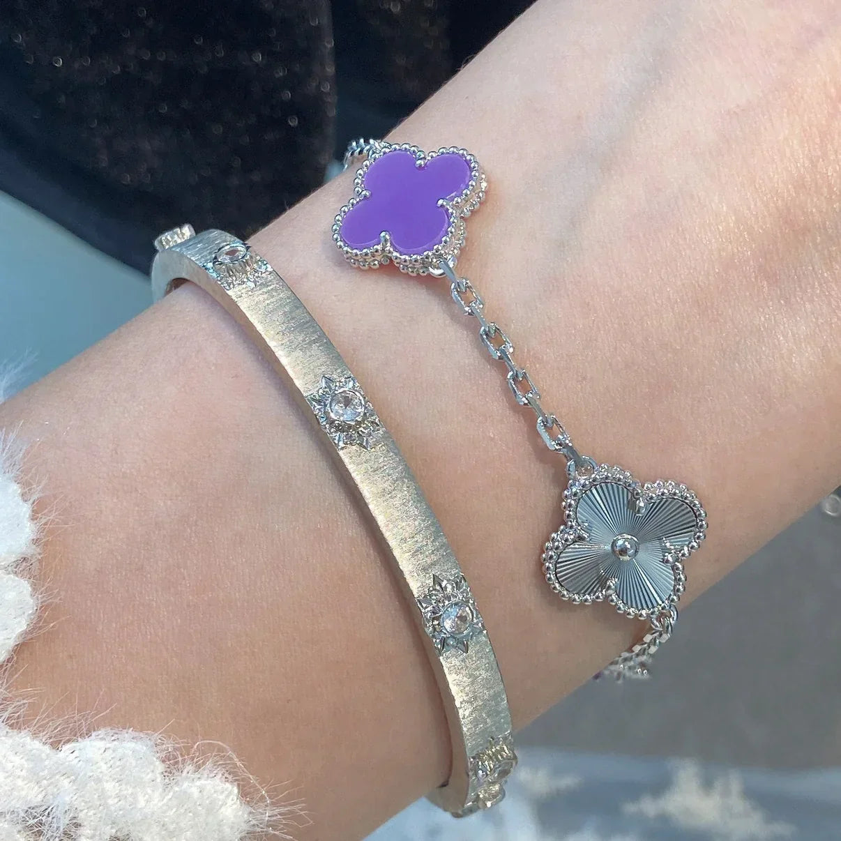 [Elite] CLOVER 5 MOTIF VIOLET BRACELET COLLECTION