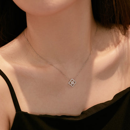 [Elite]Exquisite Flower Shape Princess Cut Necklace