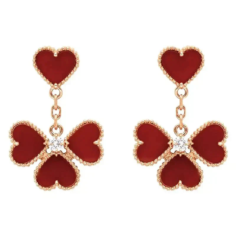 [Elite]SWEET CLOVER CARNELIAN EARRINGS