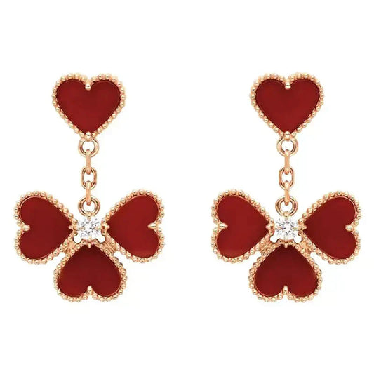 [Elite]SWEET CLOVER CARNELIAN EARRINGS