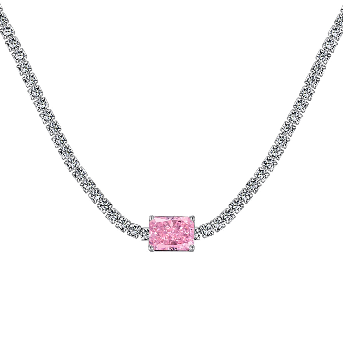 [Elite]2.0 carat Ornate Emerald Cut Necklace
