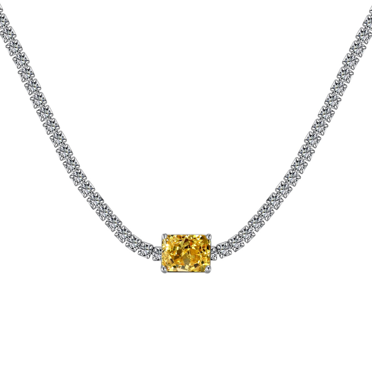 [Elite]2.0 carat Ornate Emerald Cut Necklace