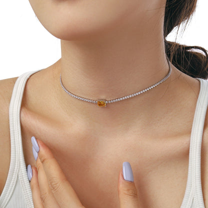 [Elite]2.0 carat Ornate Emerald Cut Necklace