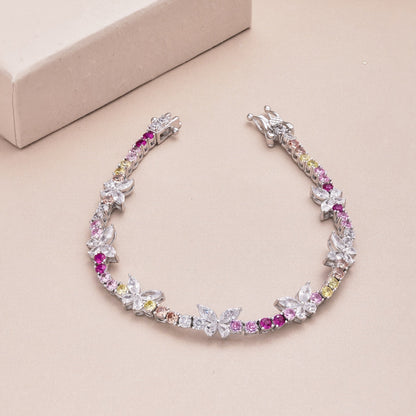 [Elite]Ornate Colorful Butterfly Shape Round Cut Daily Bracelet