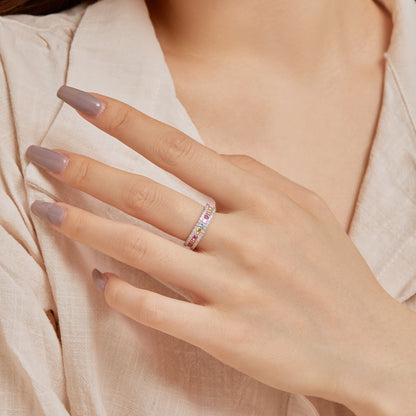 [Elite]Delicate Colorful Round Cut Daily Ring