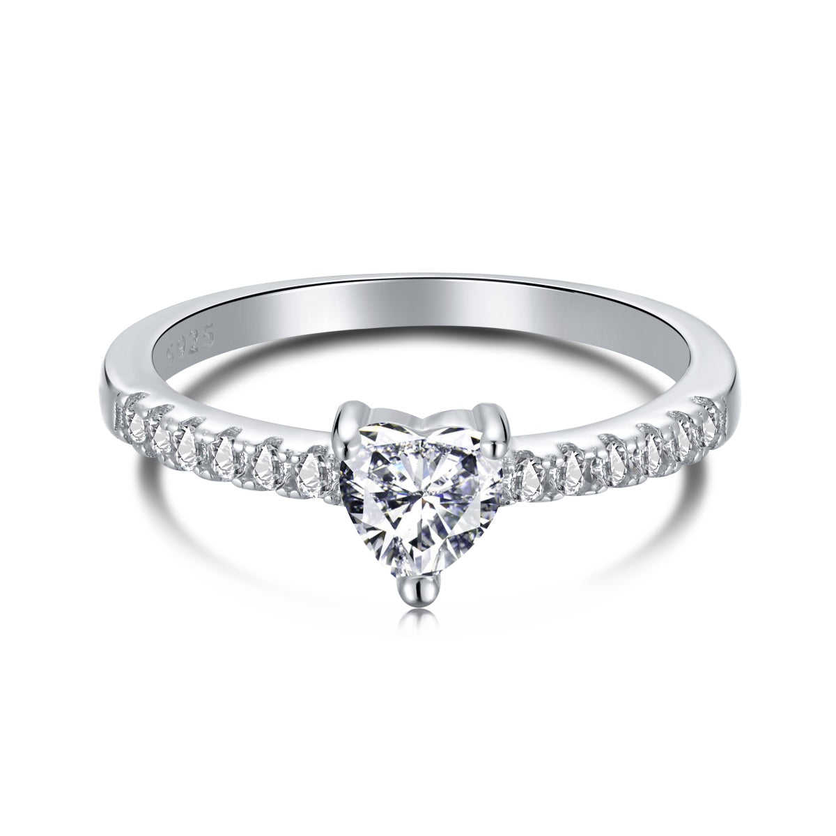 [Elite]0.5 Carat CaratEternity Charming Heart Shape Lover Ring