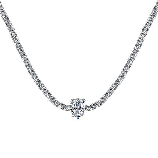 [Elite]1.0 carat Unique Pear Cut Tennis Necklace