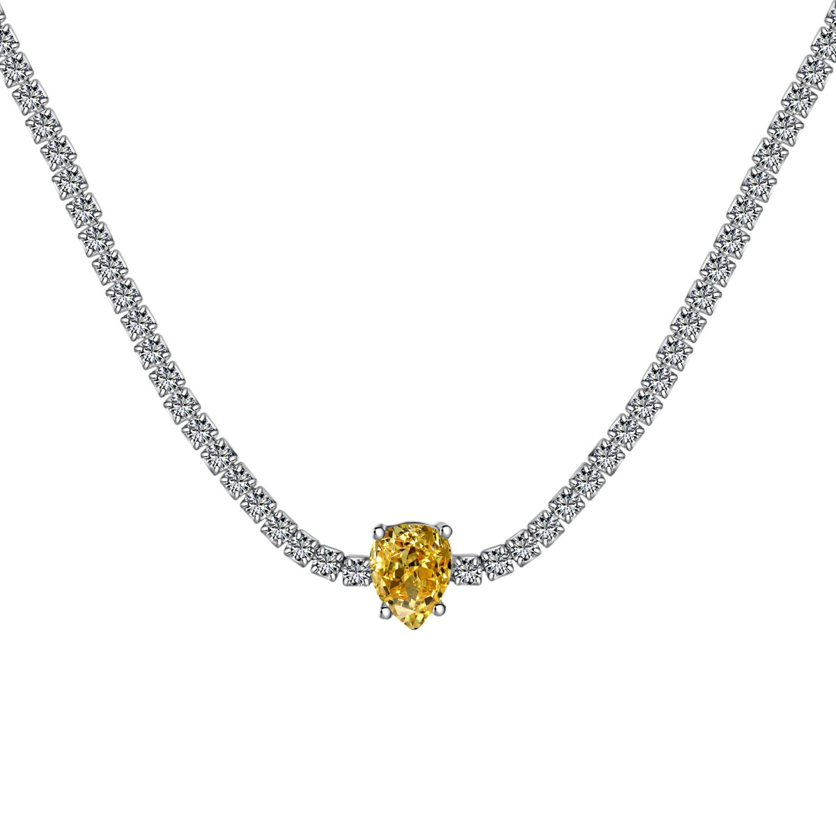 [Elite]1.0 carat Unique Pear Cut Tennis Necklace