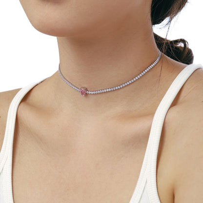 [Elite]1.0 carat Unique Pear Cut Tennis Necklace