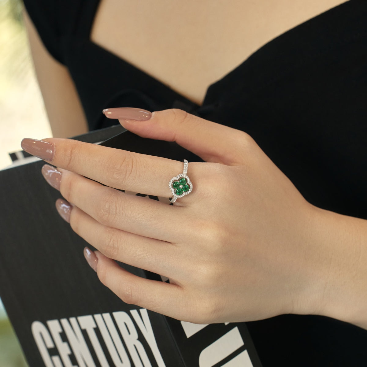 [Elite]Four Leaf Clover Flower Design Ring