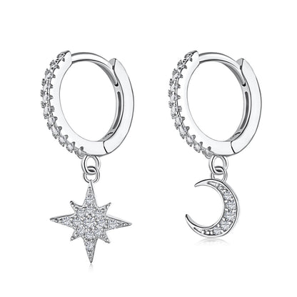 [Elite]Star and Moon Asymmetric Earrings