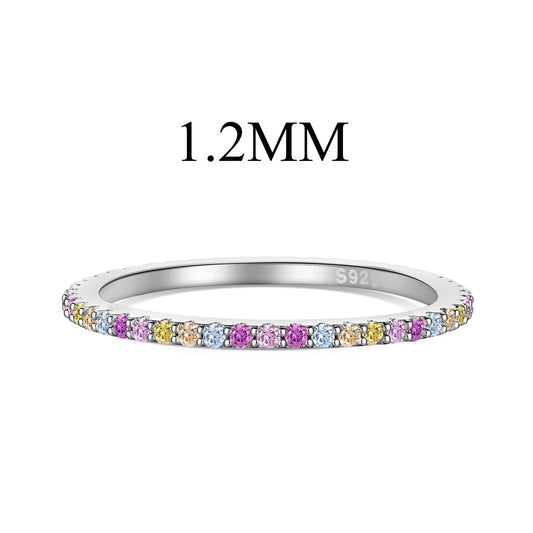 [Elite]Ornate Colorful Round Cut Tennis Ring