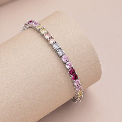 [Elite]Radiant Colorful Round Cut Tennis Bracelet