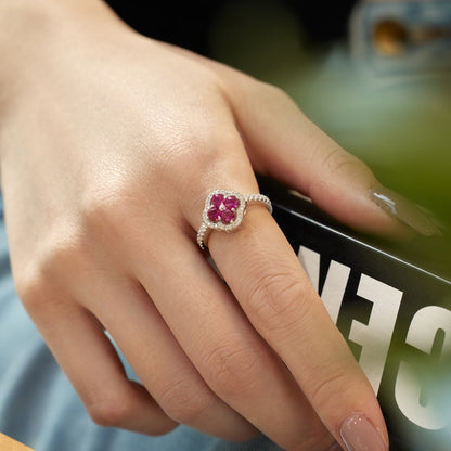 [Elite]Four Leaf Clover Flower Design Ring