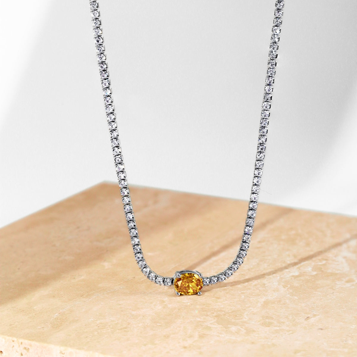 [Elite]1.0 Carat Shining Oval Cut Necklace