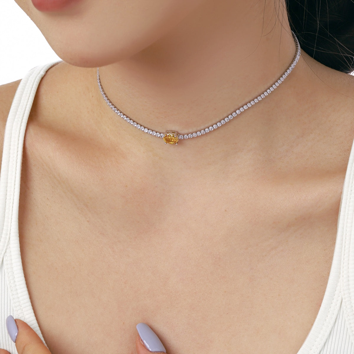 [Elite]1.0 Carat Shining Oval Cut Necklace