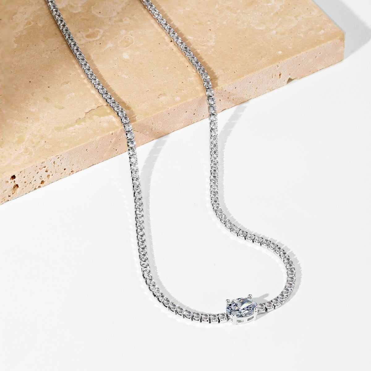 [Elite]1.0 Carat Shining Oval Cut Necklace