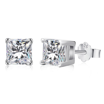 [Elite]1.0 Carat Radiant Princess Cut Wedding Earrings