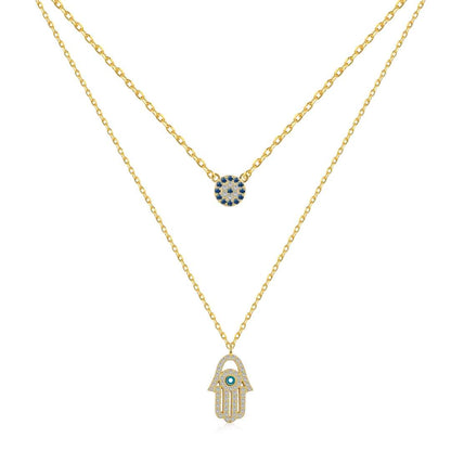 [Elite]Demon Eye Hamsa Palm Necklace