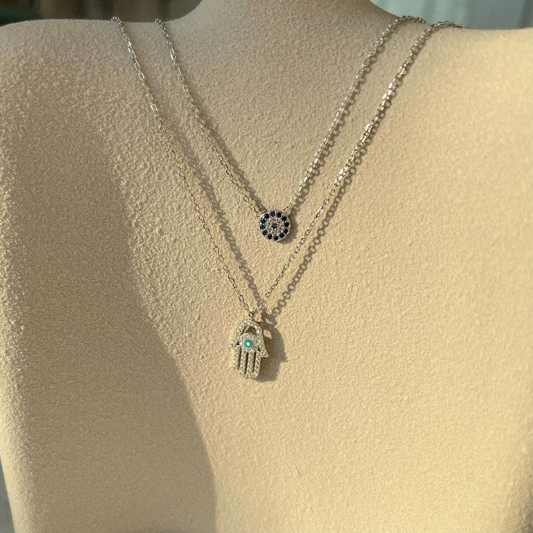 [Elite]Demon Eye Hamsa Palm Necklace