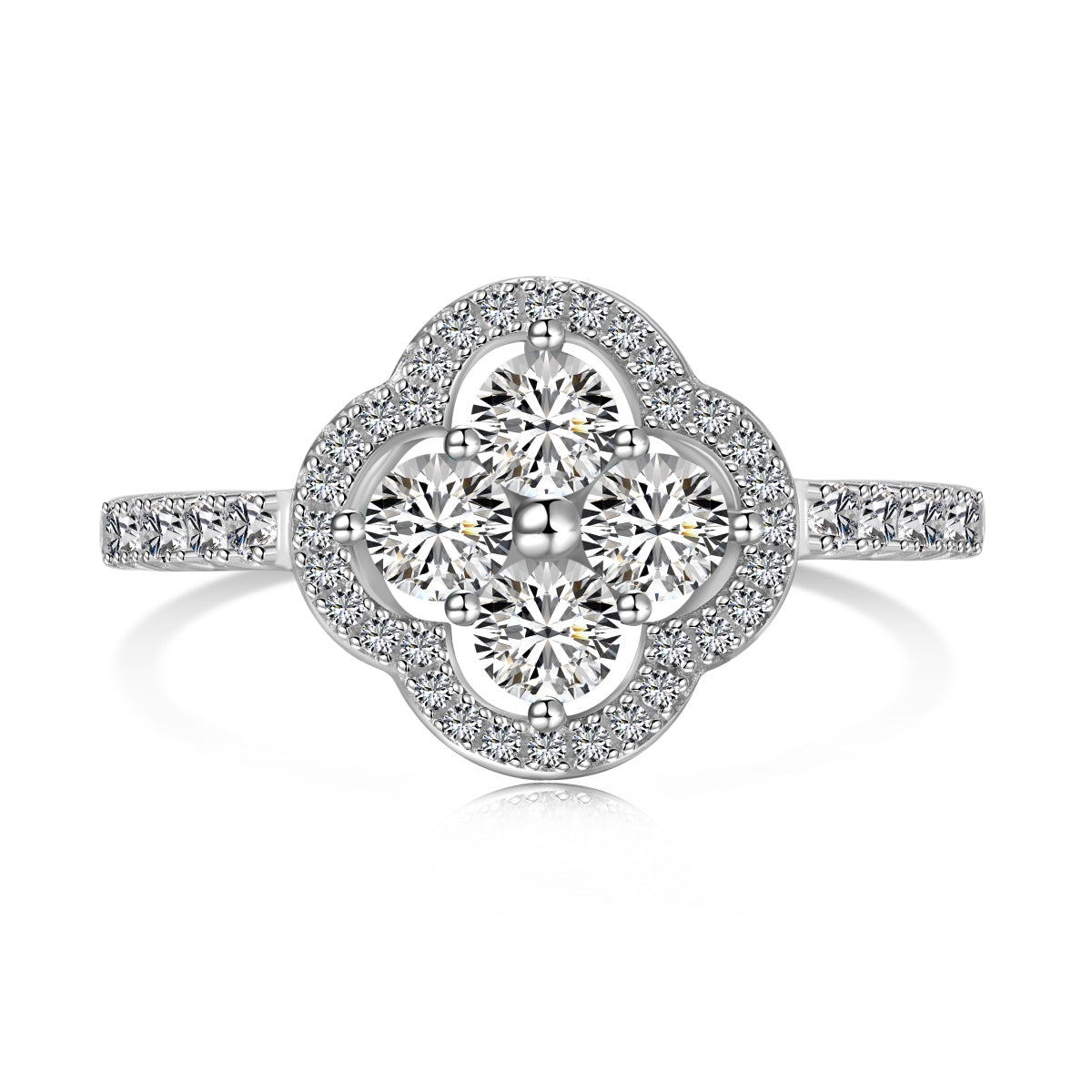 [Elite]Four Leaf Clover Flower Design Ring