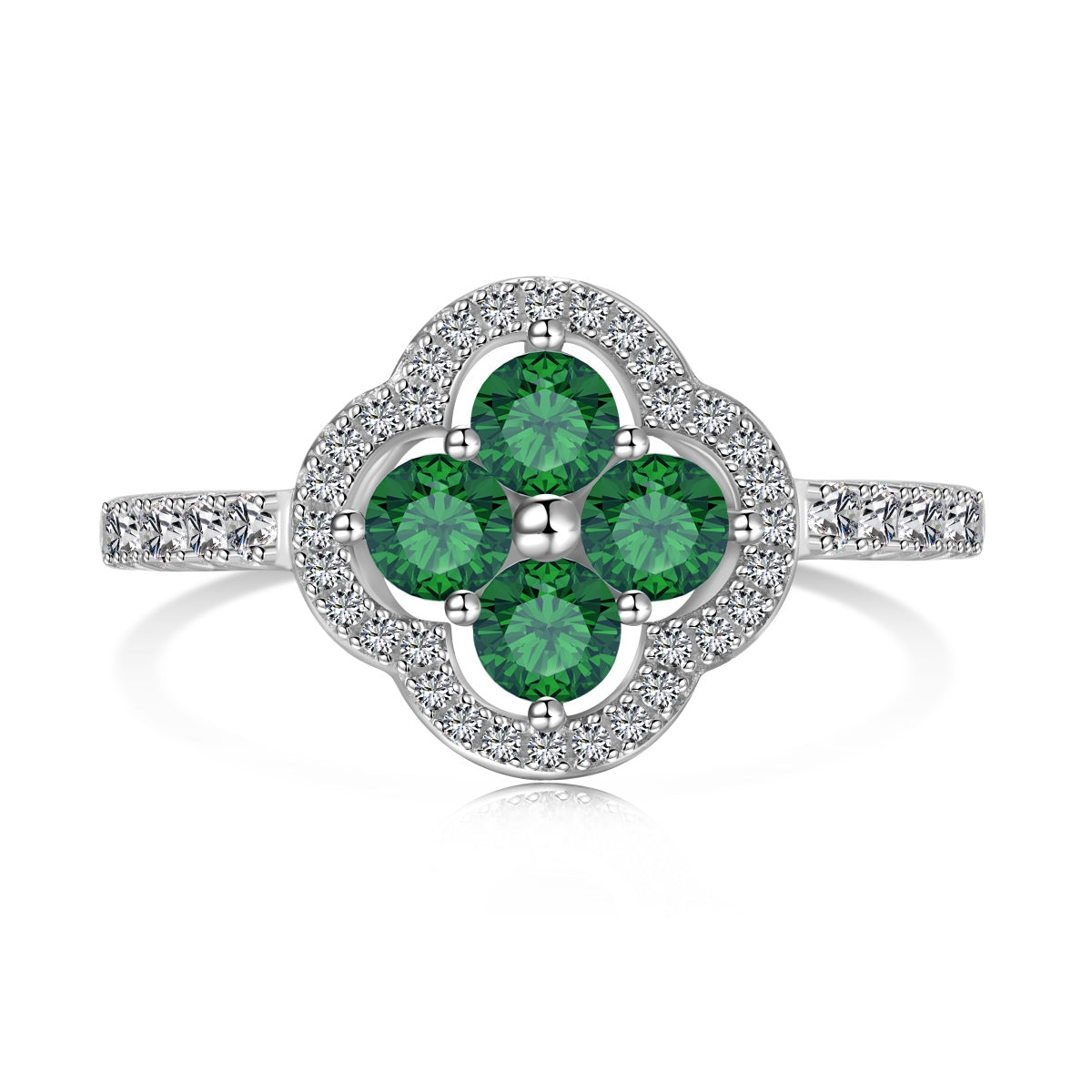 [Elite]Four Leaf Clover Flower Design Ring
