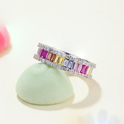 [Elite]Dainty Kaleidoscopic Emerald Cut Daily Ring