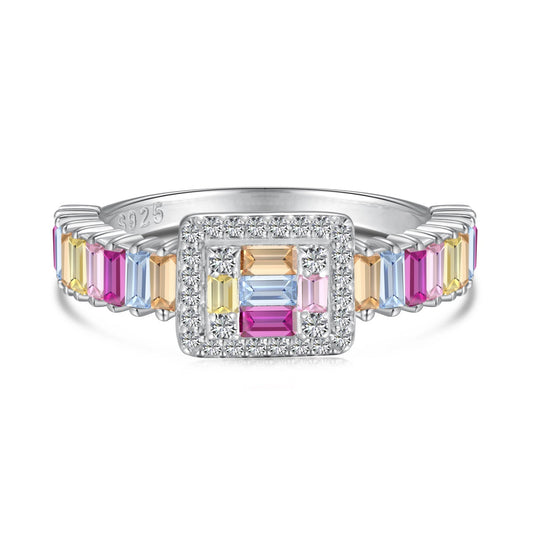 [Elite]Exquisite Colorful Radiant Cut Party Ring