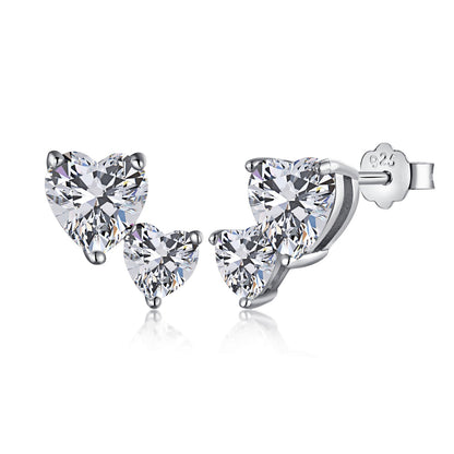 [Elite]Double Heart-Shape Classic Princess Style Earrings