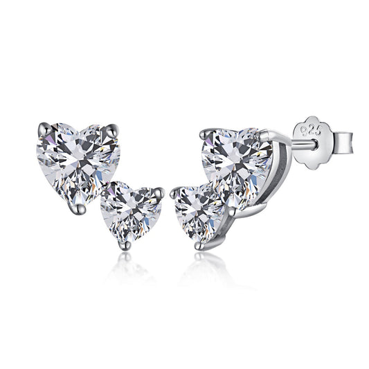 [Elite]Double Heart-Shape Classic Princess Style Earrings