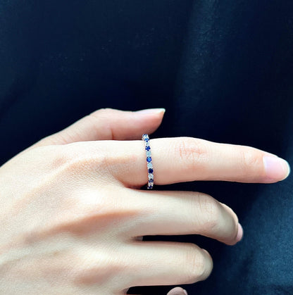 [Elite]Exquisite Colorful Round Cut Tennis Ring