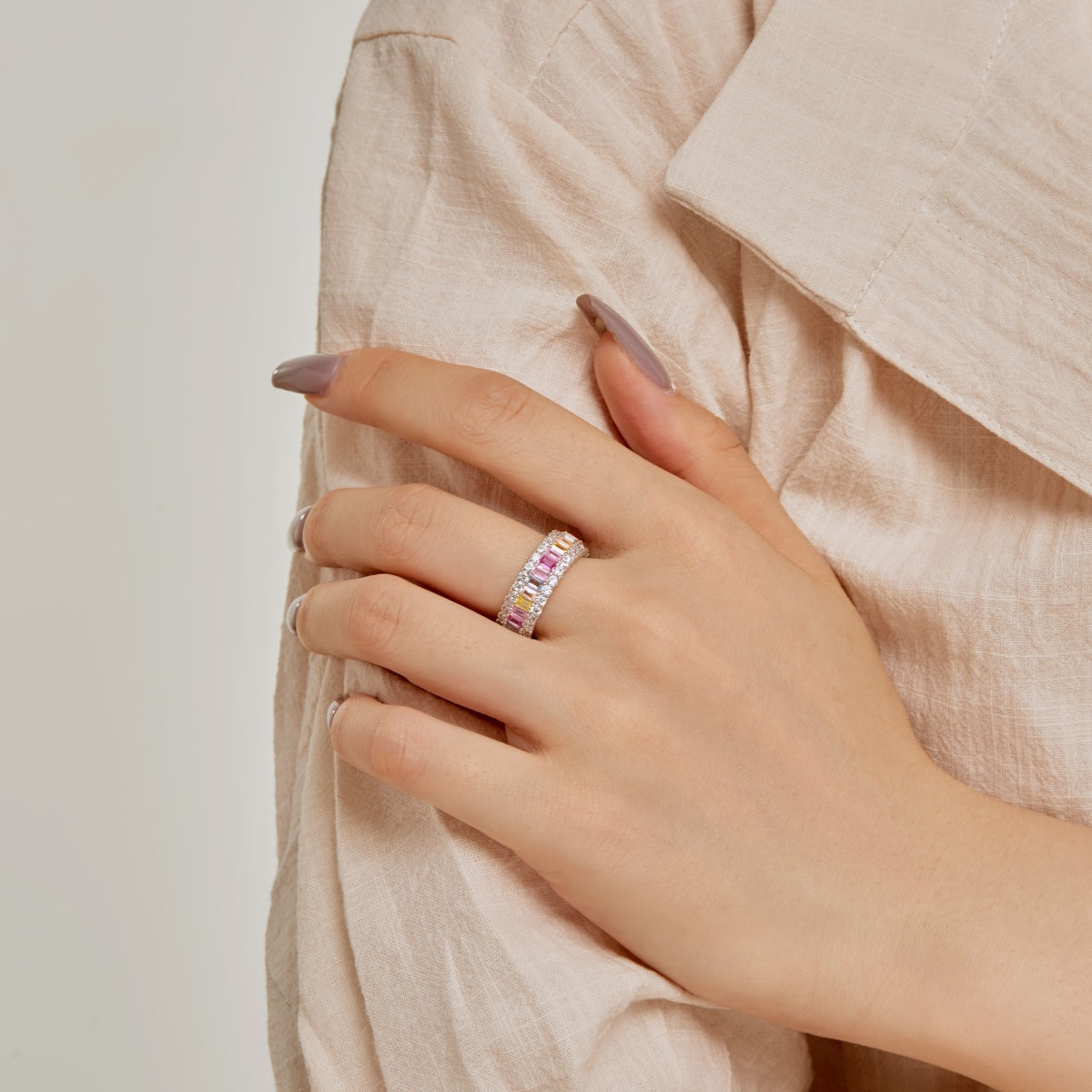 [Elite]Dainty Colorful Radiant Cut Daily Ring