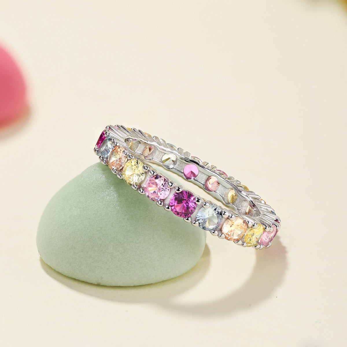 [Elite]Dazzling Lustrous Round Cut Tennis Ring