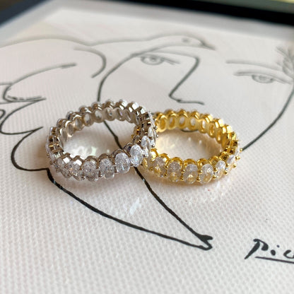 [Elite]Ornate Oval Cut Tennis Ring