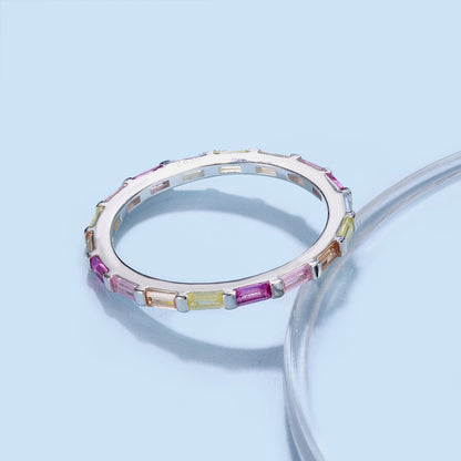 [Elite]Exquisite Multicolored Emerald Cut Daily Ring