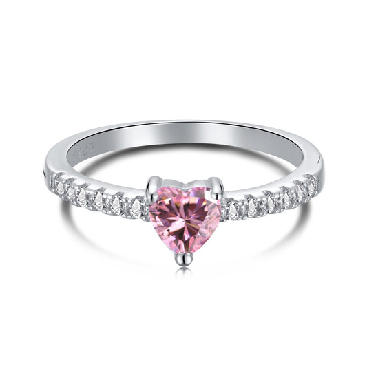 [Elite]0.5 Carat CaratEternity Charming Heart Shape Lover Ring