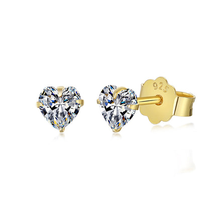 [Elite]Sparkling Heart Shaped Simple Earrings