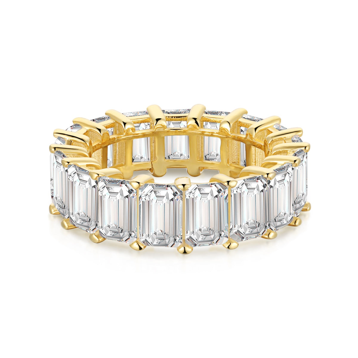 [Elite]0.75 Carat Elegant Emerald Cut Tennis Ring