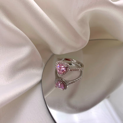 [Elite]Eternity Splashy Romantic Heart Shape Lover Ring